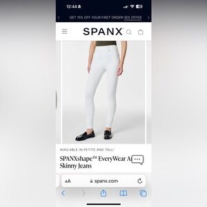 SPANXshape™ EveryWear Ankle Skinny Jeans, White - NWT
